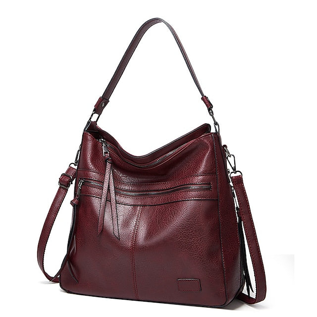 Leather Tote Bag Hobo PU Crossbody Women's Shoulder