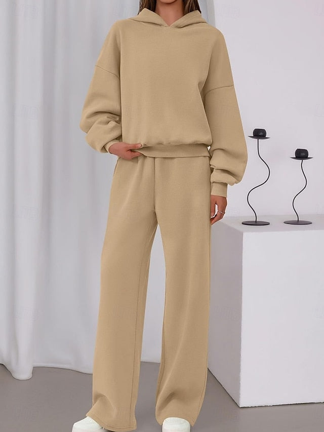 Women's Two Piece Sets Hoodie Tracksuit Long Sleeve Hooded
