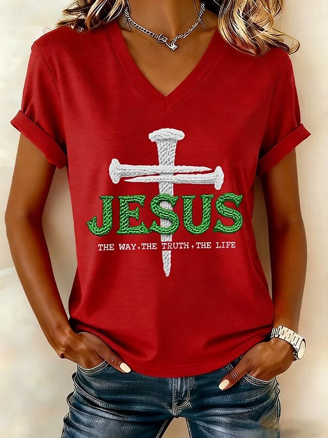 Women's T Shirt Print Graphic Letter Vintage Stylish Casual