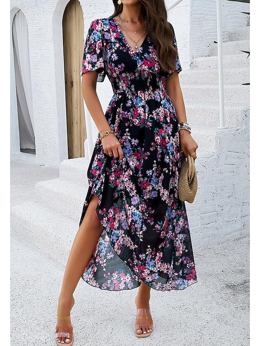Women's Sheath Dress Chiffon Dress Sundress Floral Graphic