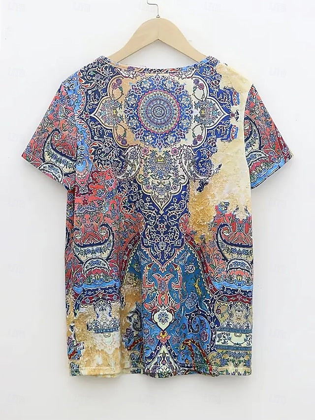 Women's T Shirt Summer Tops Print Graphic Geometric Classic
