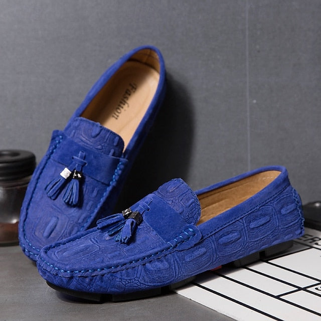 Men's Loafers Tassel with Suede Faux and Detail Brown