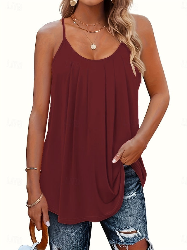 Multi Packs 2pcs Women's V Neck Sleeveless Green+pink Tank