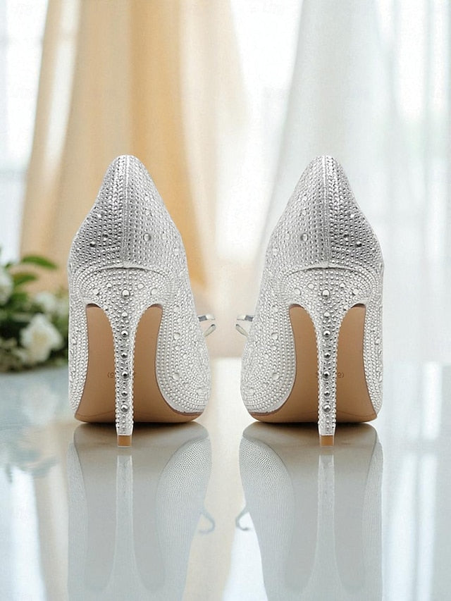 Embellished - Women's High Sparkly Pumps Gold Crystal Heel