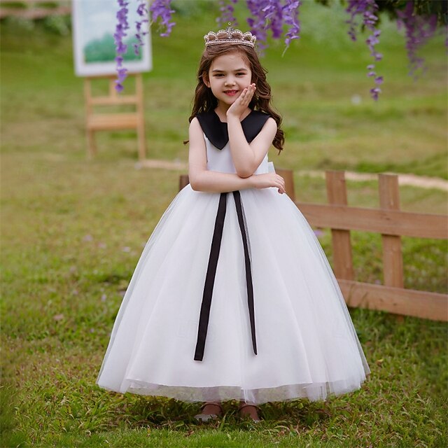 Dress Kids Party Block Girls' Color Performance Sleeveless