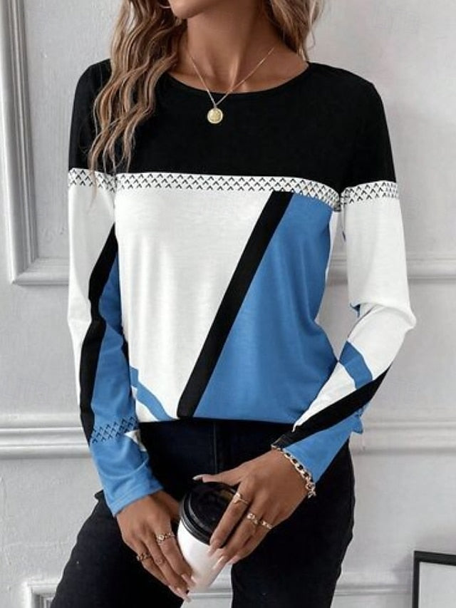 Easter Women's T shirt Long Sleeve Crew Neck Long Sleeve