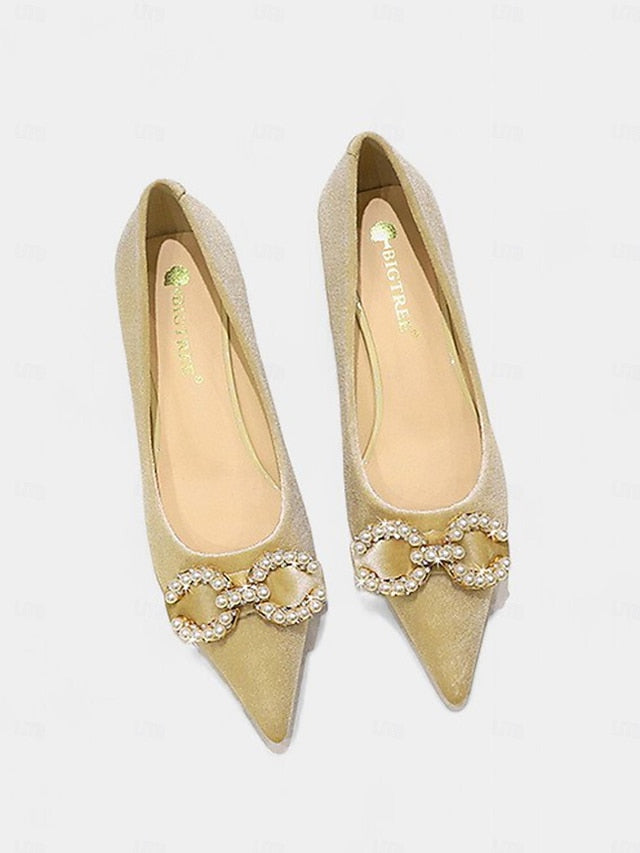 - Pumps Heel Women's Kitten with Bow Pearl Burgundy Velvet