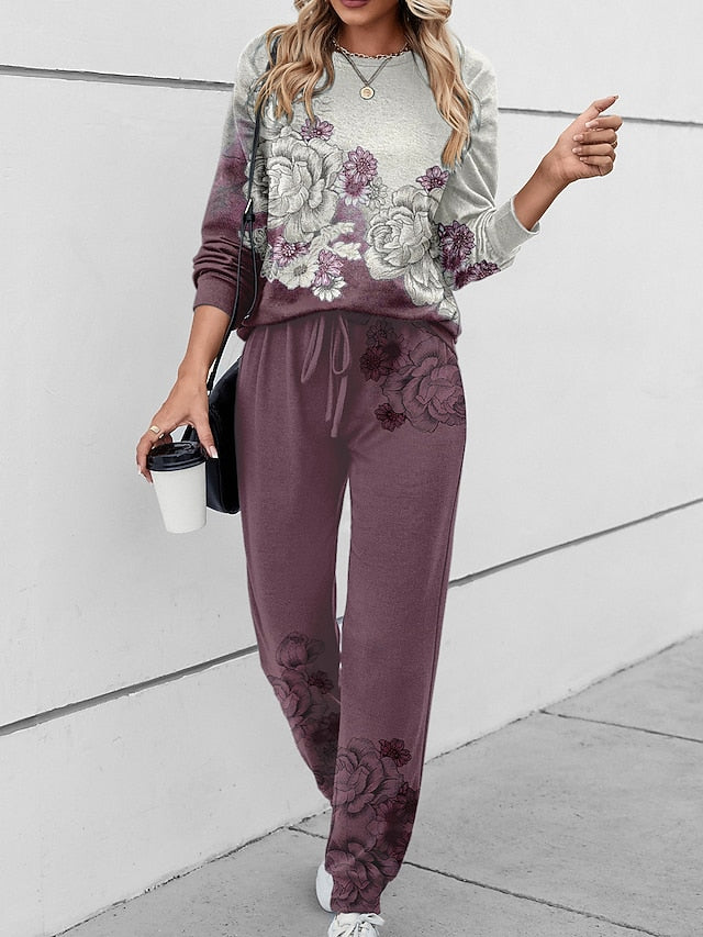 Women's 2 Pieces Sweatshirt Tracksuits Active Daily