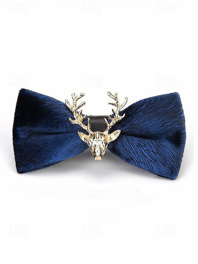 Deer Gold Tie Pin Men's with Velvet Head Bow