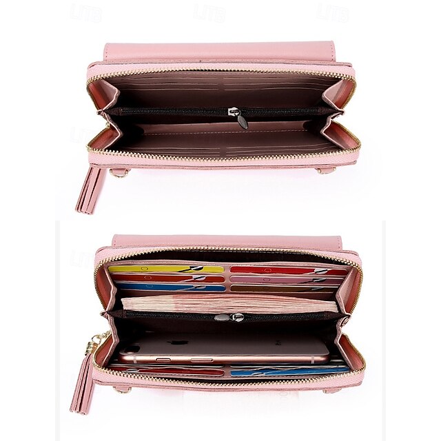 Crossbody Women's Leather Wristlet PU Phone Mobile Bag