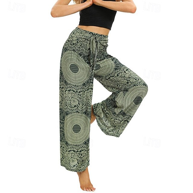 Women's Wide Leg Pants Trousers Casual Boho Full Length