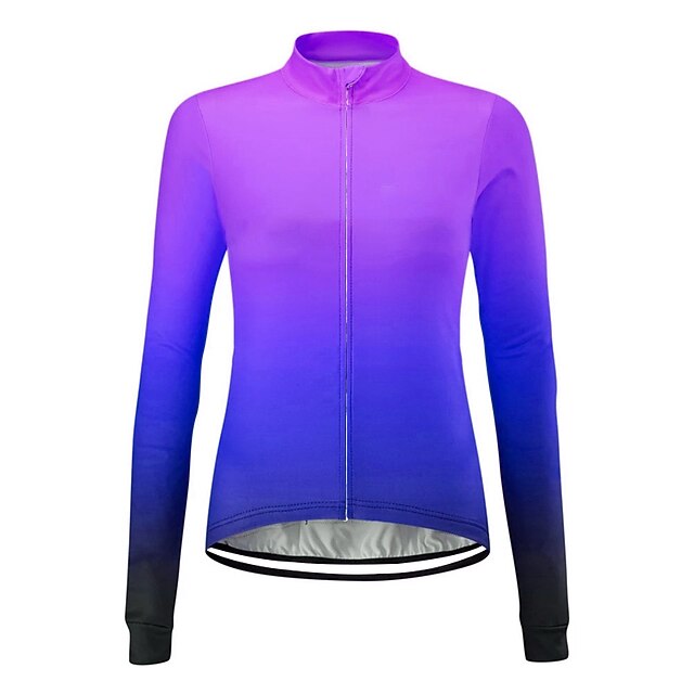 Women's Cycling Jersey Solid Color Gradient Patterned Long