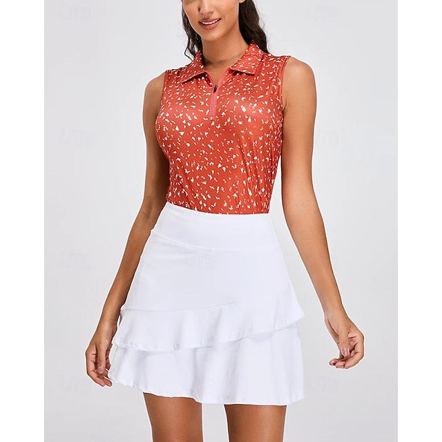 Women's Dot Tennis Shirt Sleeveless Print UPF50+ Quick Dry