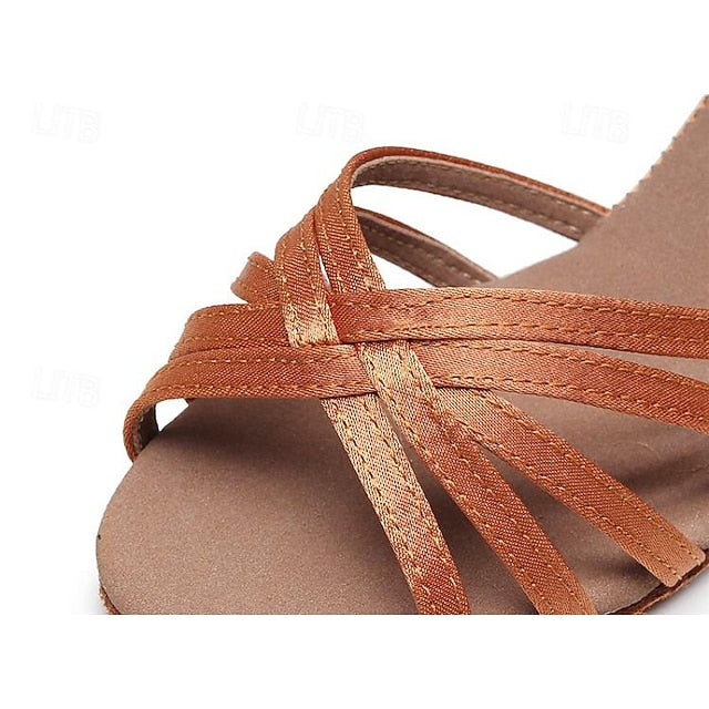 Shoes Women's Strappy Latin Satin Design with and Dance