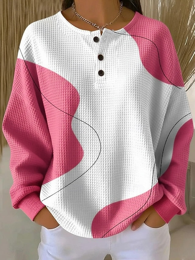 Women's Pullover Sweatshirt Abstract Casual Long Sleeve