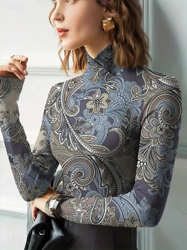 Women's T Shirt Graphic Texture Elegant Vintage Stylish