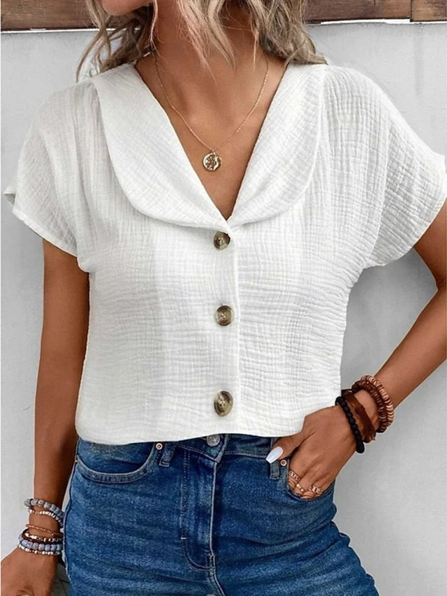 Women's Summer Shirt Casual Shirt Button Up Shirt Blouse