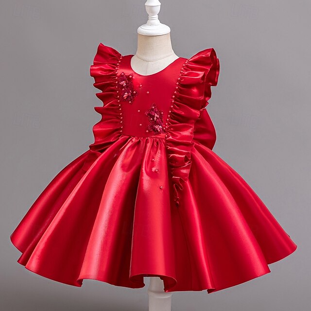 Party Sleeveless Toddler Wedding Girls' Floral Dress