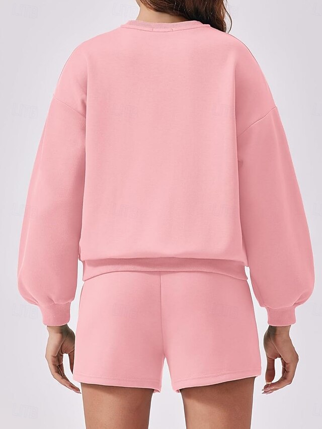 Women's Two Piece Sets Tracksuit Shorts Sets Long Sleeve