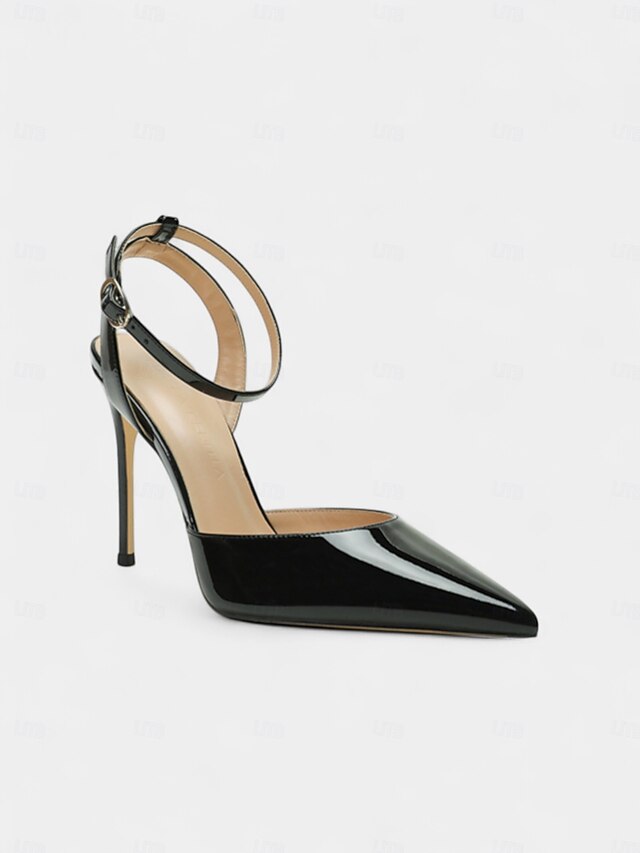Stiletto Leather Heels Patent Nude Women's Slingback -
