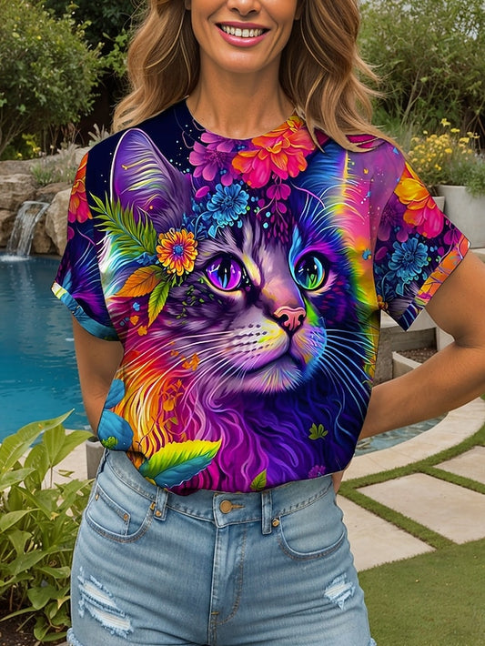 Women's T Shirt Floral Graphic Animal Vintage Stylish