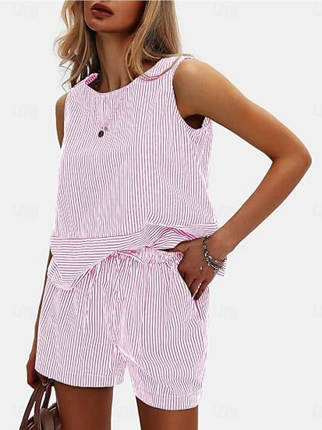 Women's Shorts Sets Bolero Top Sleeveless Round Neck