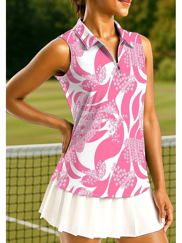 Women's Geometric Sport Shirt Golf Polo Shirt Tank Top