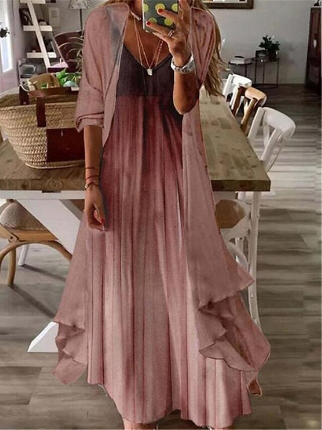 Women's Long Dress Maxi Dress Casual Dress Dress Set Two