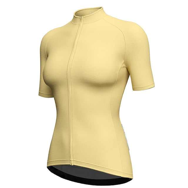 Women's Cycling Jersey Solid Color Short Sleeve Bike Jersey
