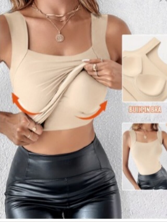 Women's Tank Top Sleeveless Shirt Tee Top Solid Color