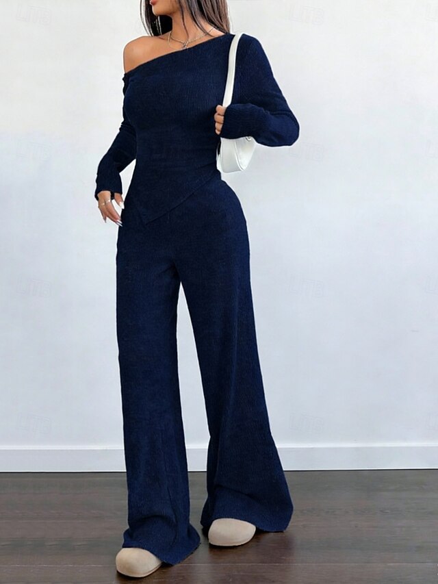 Women's Two Piece Sets Pants Sets Bolero Top Long Sleeve