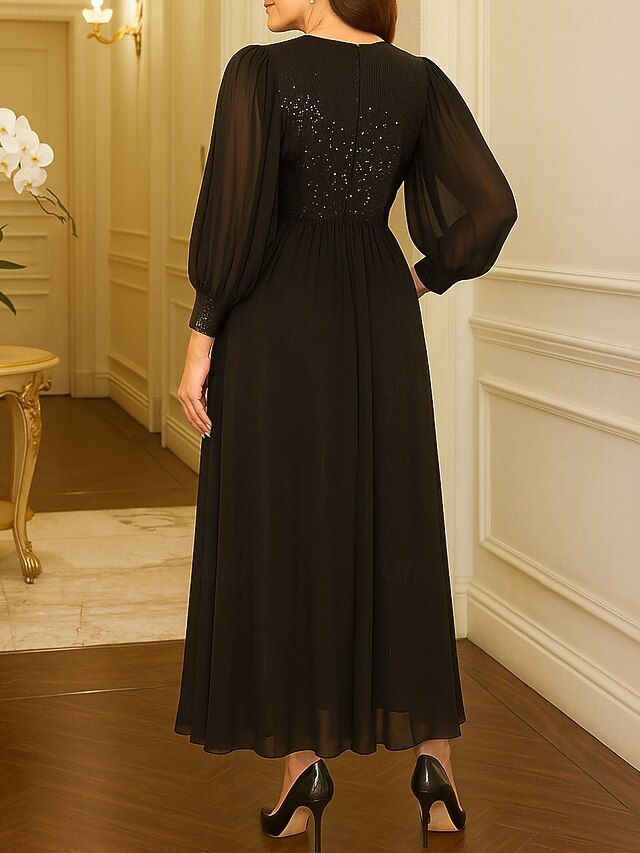A-Line Ankle Length Party Dress Cocktail Dress Wedding Guest