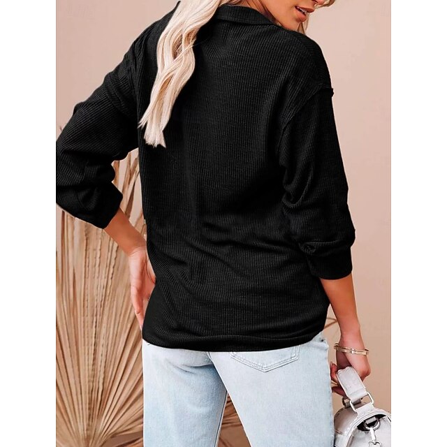 Women's Popover Shirt Casual Shirt Corduroy Shirt Blouse