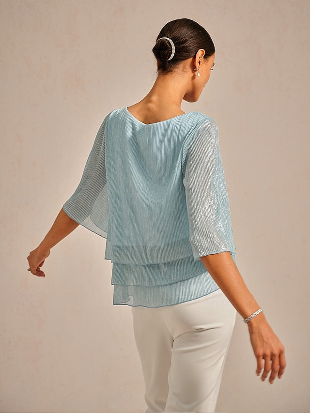 Women's Blouse Dressy Tops Flowy Tops Chiffon Tops Sequins