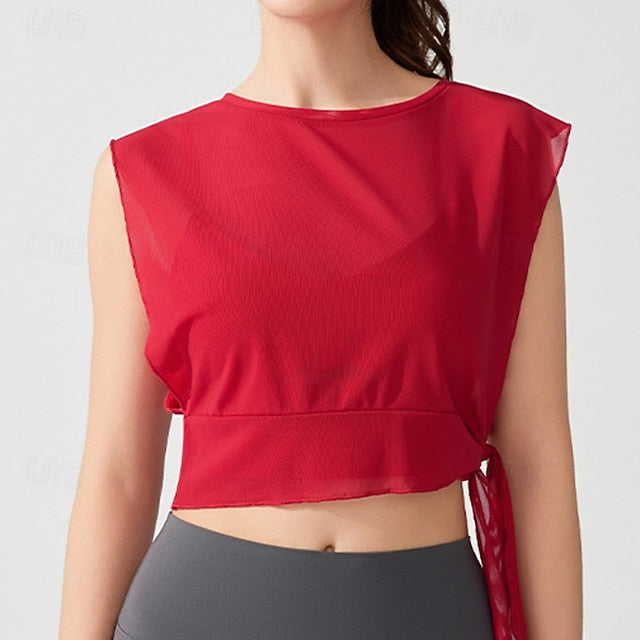 Women's Workout Crop Shirt Yoga Top Quick Dry Breathable