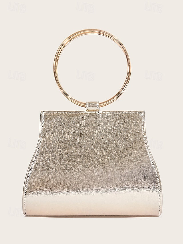 with Gold Crystal Handle Evening Clutch Ring Elegant –