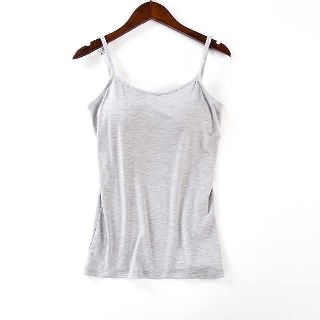 Women's Camisole Tank Top Plain Basic Sleeveless U Neck