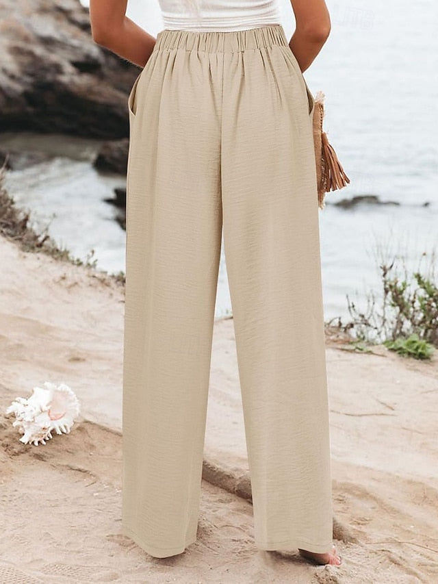 Women's Slacks Straight Streetwear Casual Full Length