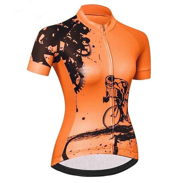 Women's Cycling Jersey Geometric Patterned Novelty Short