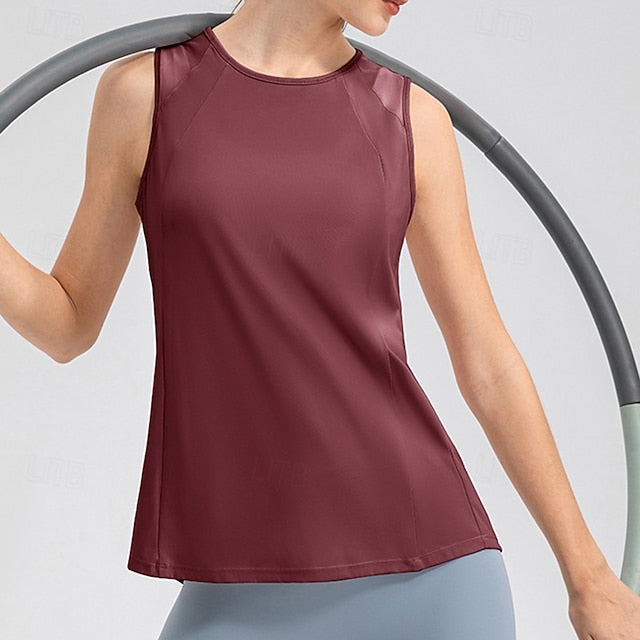 Women's Solid Colored Tank Top Workout Tops Elastic