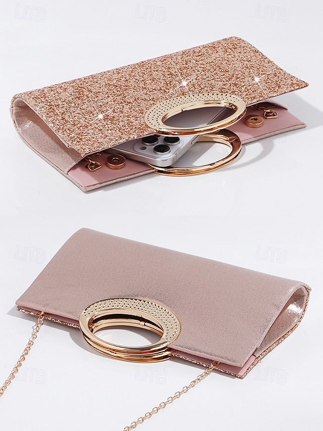 with Silver Women's Evening Clutch Bag Glitter Gold