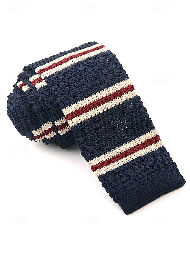 Christmas Stripe Men's Neck Woven - Stylish Knit Tie