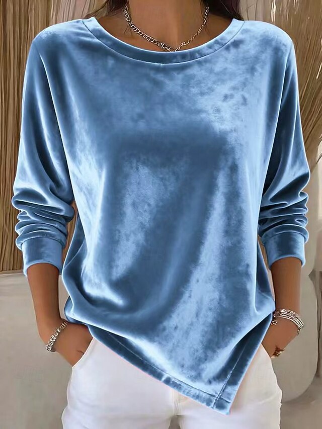 Women's Blouse Solid Color Vacation Stylish Casual Long