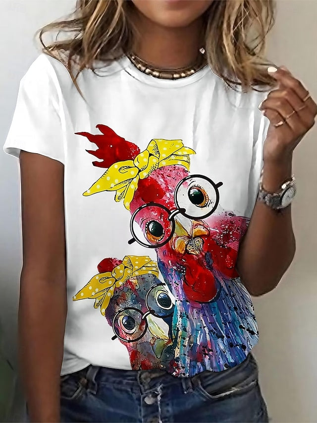 Women's T Shirt Graphic Animal Butterfly Vintage Stylish