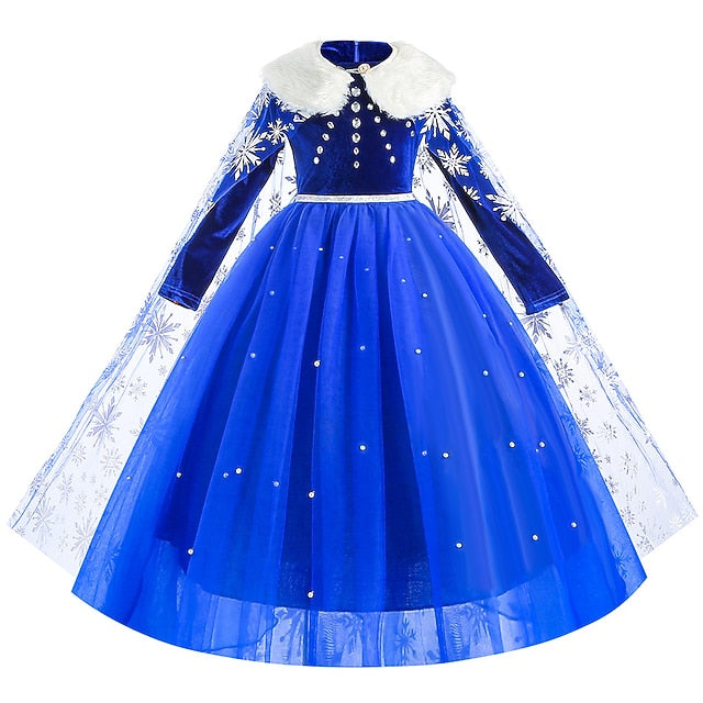 Princess Frozen Dress Flower Fairytale Party Theme Girl Elsa