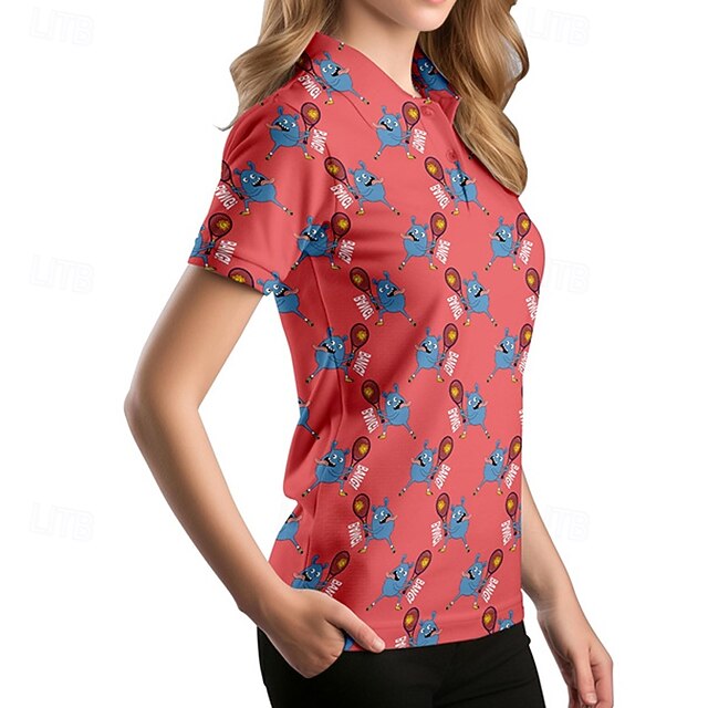 Women's Animal Tennis Shirt Short Sleeves Print UPF50+