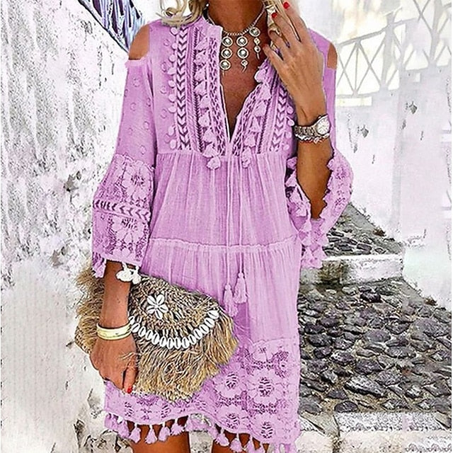 Women's Mini Dress Shift Dress Boho Dress Vacation Vintage