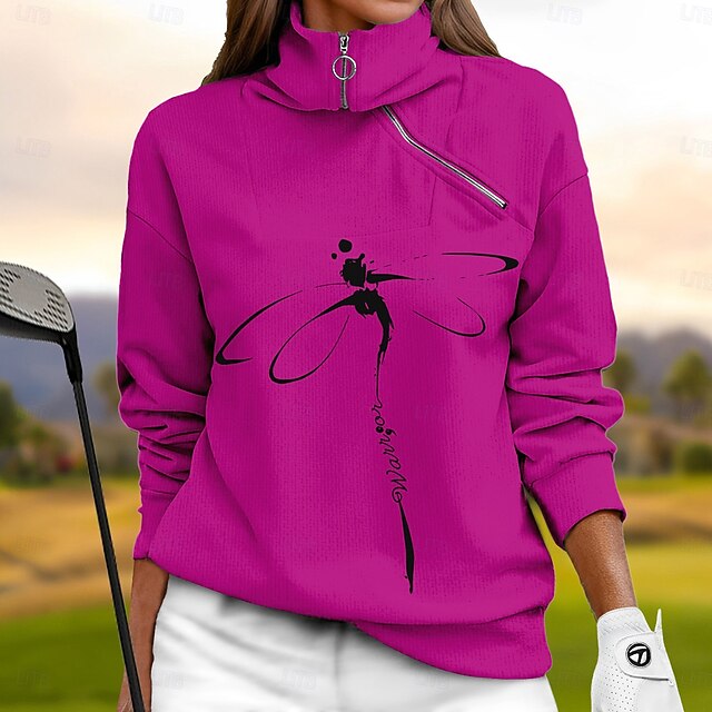 Women's Golf Pullover Sweatshirt Navy Black Red Long Sleeve