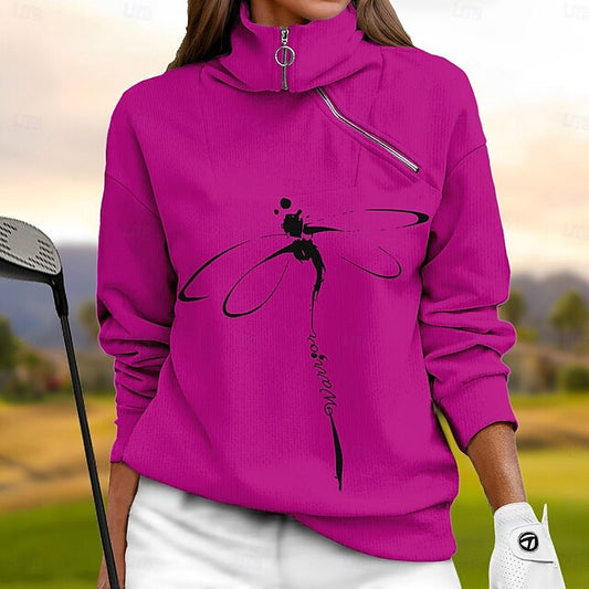 Women's Golf Pullover Sweatshirt Navy Black Red Long Sleeve