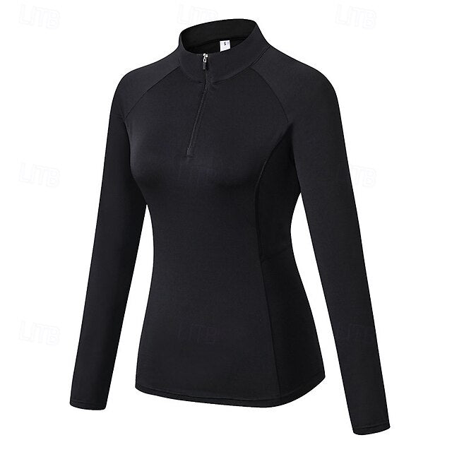 Women's Workout Shirt Yoga Top Stand Collar Quick Dry
